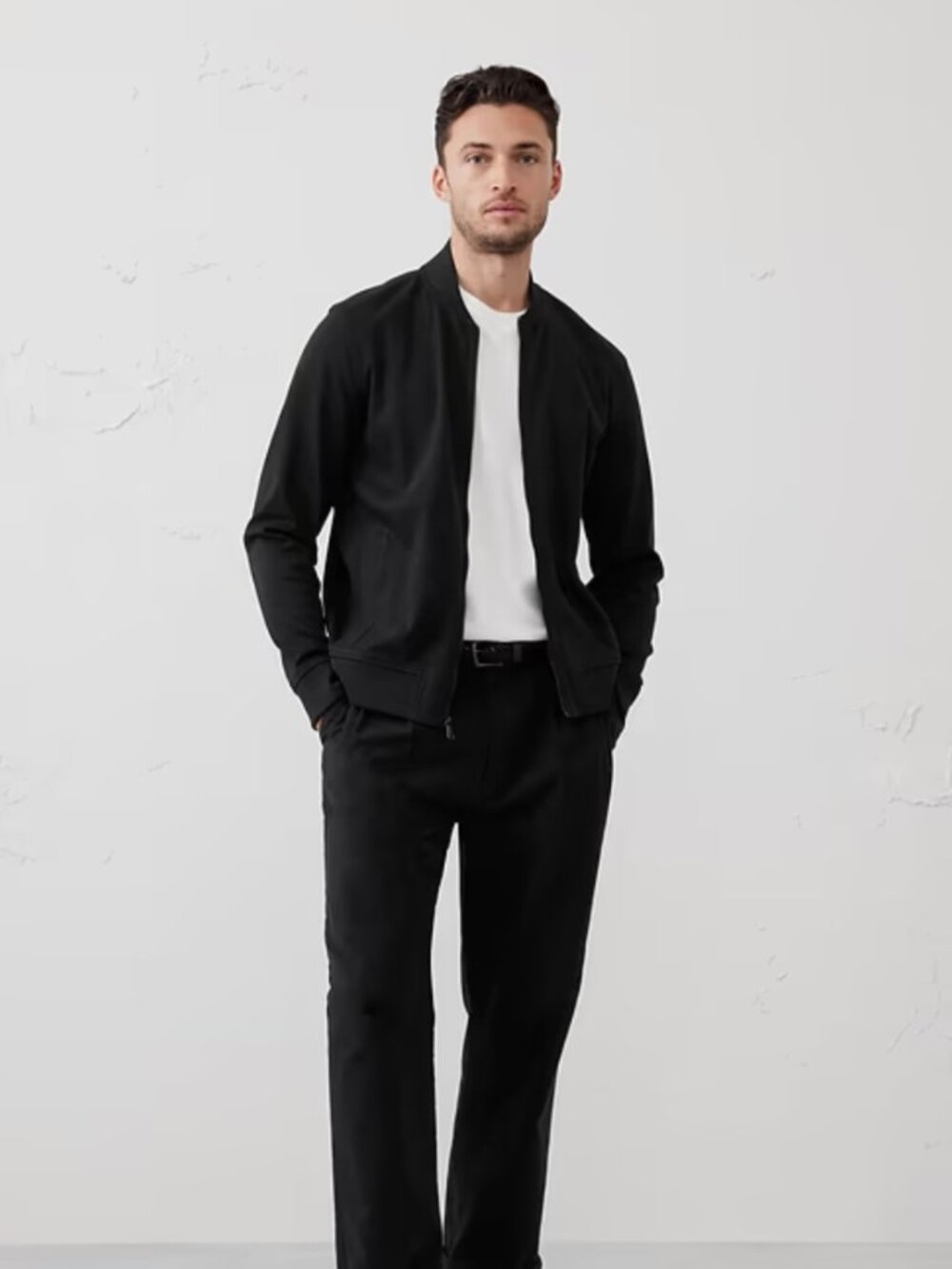 Banana Republic Men's Classic Bomber Jacket - Black - Size M